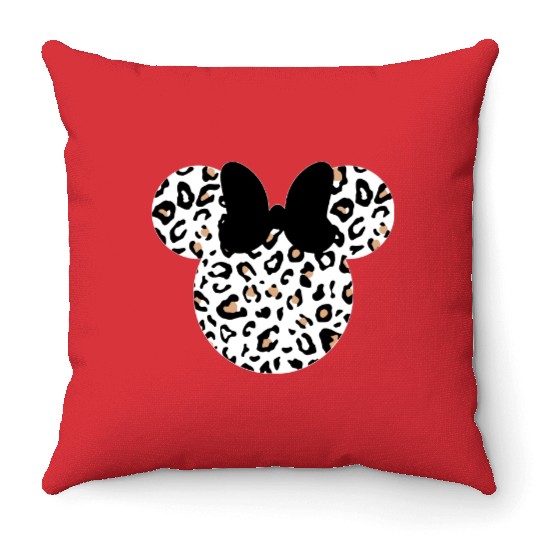 Leopard print Minnie Throw Pillows, Women's Disney Throw Pillows, Animal Kingdom Throw Pillows