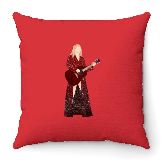 red eras tour Throw Pillows
