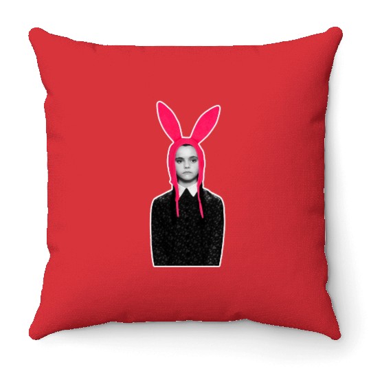 Wednesday Addams Bobs Burgers Addams Family Mashup (1) Throw Pillows