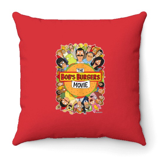 The Bobs Burgers Movie Poster Throw Pillows