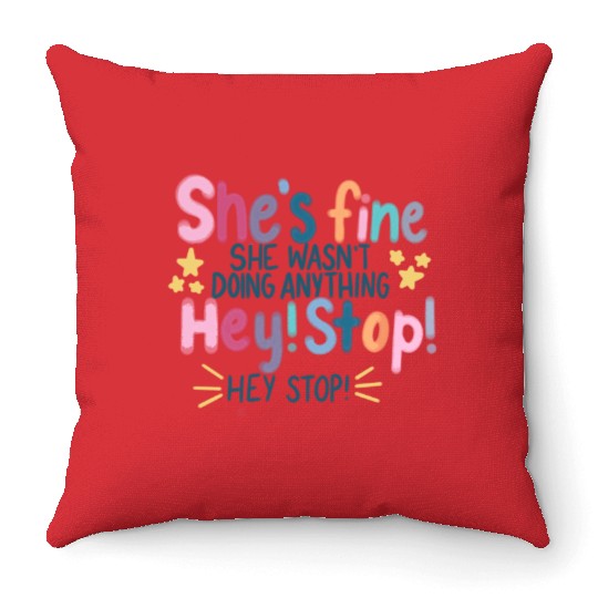 She’s Fine TaylorSwift Bad Blood Eras Tour Throw Pillows