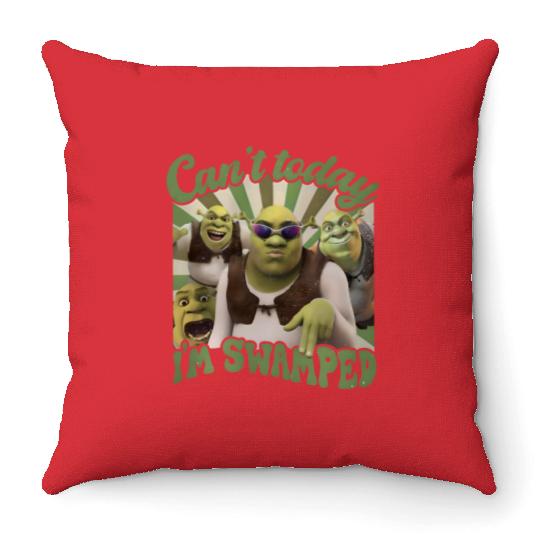 Shrek Throw Pillows, Can't Today I'm Swamped Vintage Throw Pillows, Disney Fiona Princess Throw Pillows
