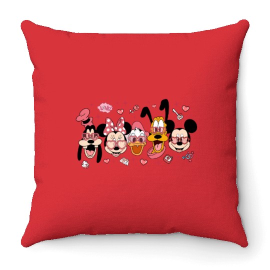 Disney Mickey and Friends Valentine Throw Pillows