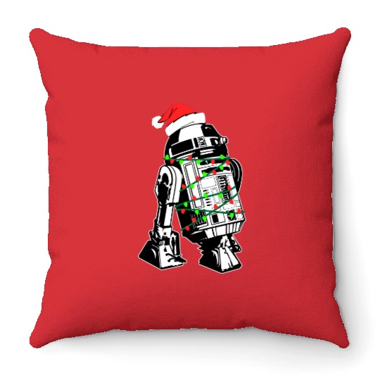 R2D2 Star Wars Christmas Lights Holiday Throw Pillows Disney Galaxy's Edge