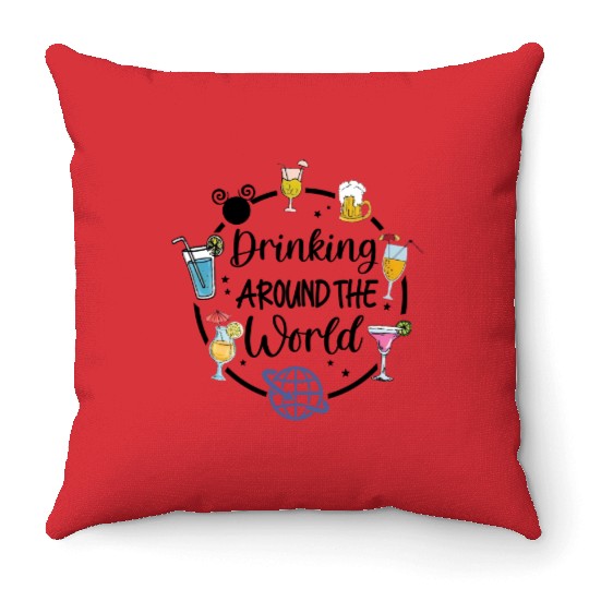 Disney Drinking Team Throw Pillows, Drinking Around The World