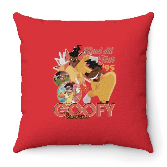 Vintage Goofy Powerline Throw Pillows, Disneyworld Throw Pillows, Disneyland Throw Pillows