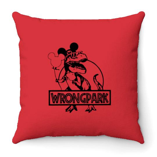 Jurassic Park Wrong Park Throw Pillows- Universal Studios Throw Pillows- Disney Throw Pillows- Custom Design Colors Available