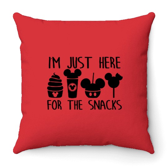 I'm here for the snacks,Disney Throw Pillows Funny Disney Throw Pillows,Disney Epcot Throw Pillows