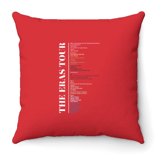 ERAS TOUR Setlist Throw Pillows