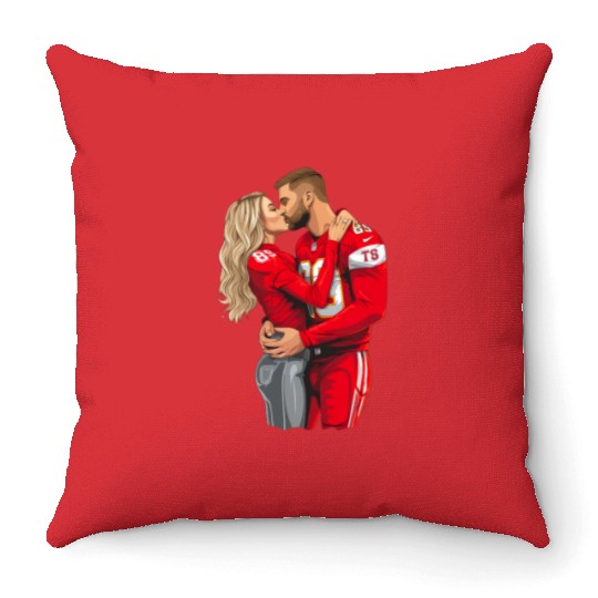 taylorr Swift and Travis Kelce (2) Throw Pillows