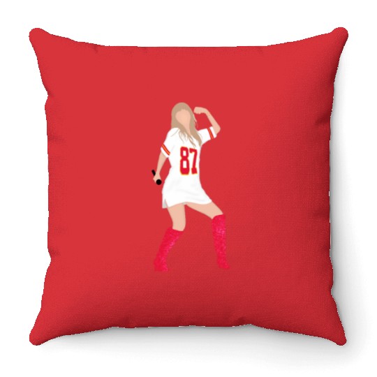 taylorr Swift x Travis Kelce Jersey (V4) Throw Pillows