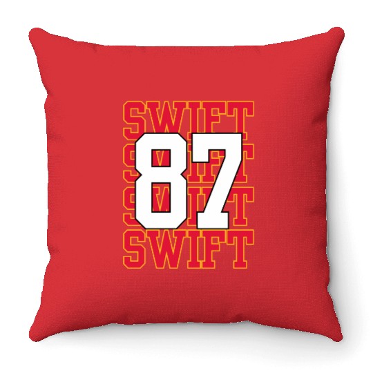 taylorr Swift and Travis Kelce (1) Throw Pillows