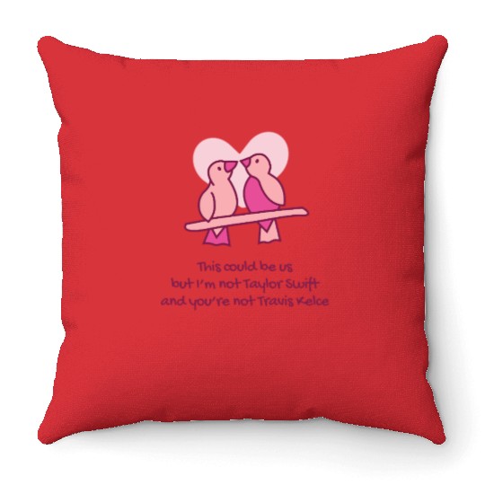 taylorr Swift Travis Kelce Tayvis Lovebirds Throw Pillows