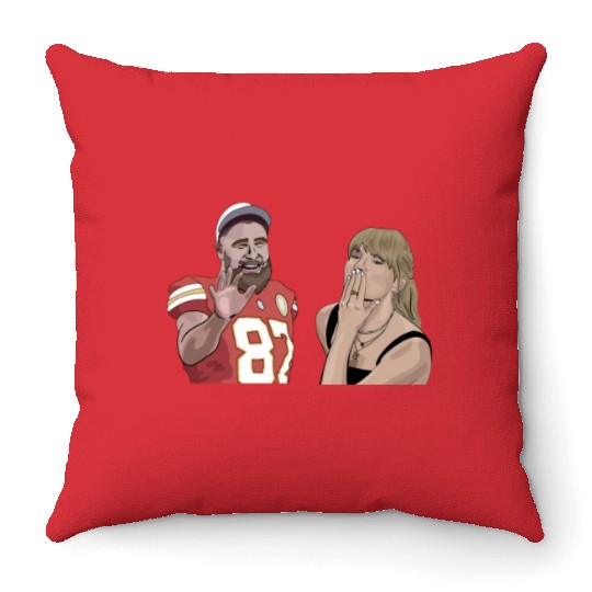 taylorr Swift Travis Kelce Throw Pillows