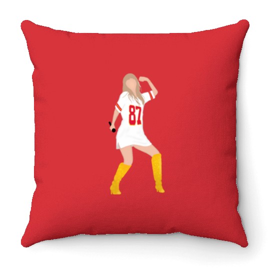 taylorr Swift x Travis Kelce Jersey (V3) Throw Pillows