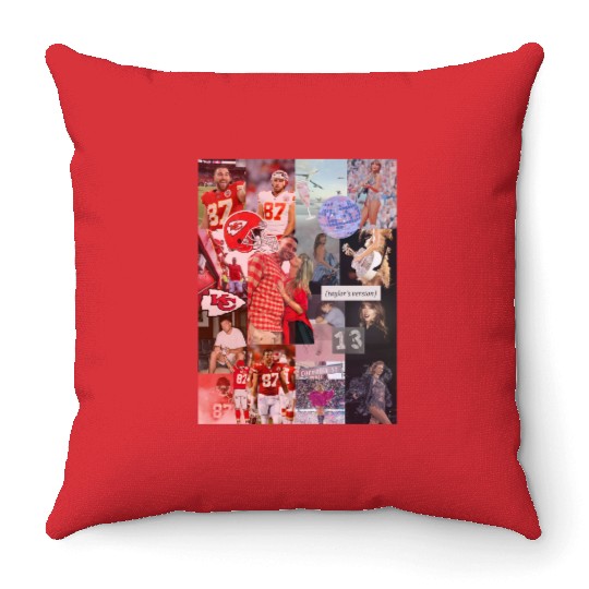 taylorr Swift and Travis Kelce Throw Pillows