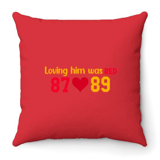 Loving Him Was RED taylorr Swift x Travis Kelce Throw Pillows