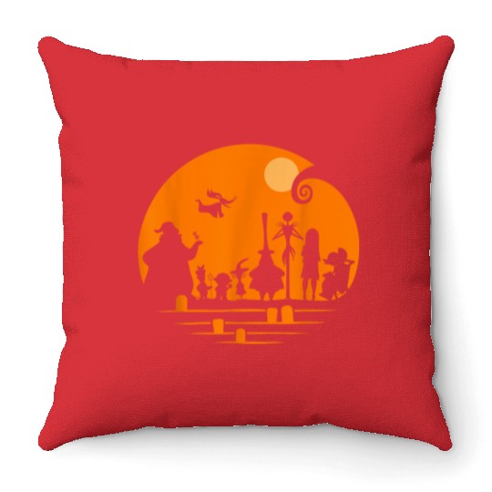 disneys The Nightmare Before Christmas Halloween Silhouette Throw Pillows