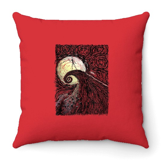 disneys The Nightmare Before Christmas Spiral Hill Portrait Throw Pillows