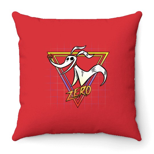disneys Nightmare Before Christmas Zero Retro 90s Throw Pillows