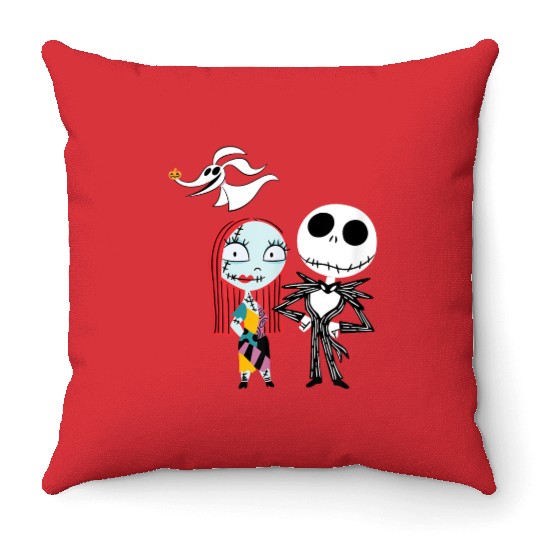 disneys Nightmare Before Christmas Dark Jack Sally Throw Pillows