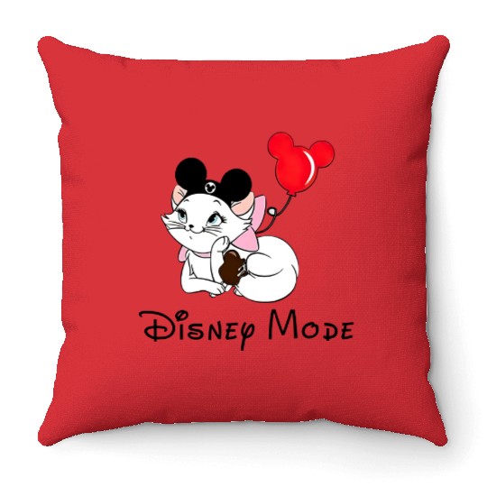 Marie Disney Mode Throw Pillows, Marie Cat Throw Pillows, Marie Aristocats Throw Pillows