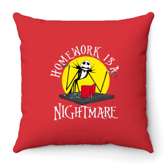 disneys Jack Skellington Homework Nightmare Throw Pillows