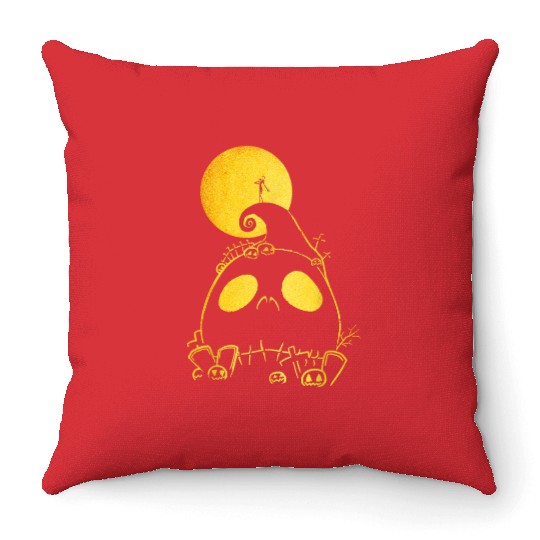 disneys The Nightmare Before Christmas Jack Cemetery Line Art Throw Pillows