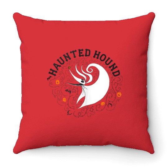 disneys Nightmare Before Christmas Halloween Zero Haunted Throw Pillows