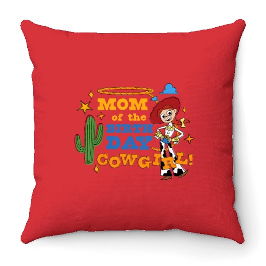 disneys And Pixars Toy Story Mom Of The Birthday Cowgirl Throw Pillows
