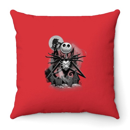 disneys Nightmare Before Christmas Jack Night Scene Throw Pillows