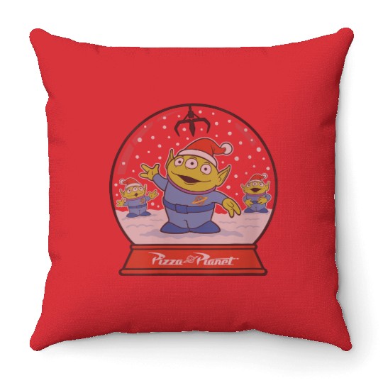disneys pixars Toy Story Alien Claw Snowglobe Christmas Throw Pillows
