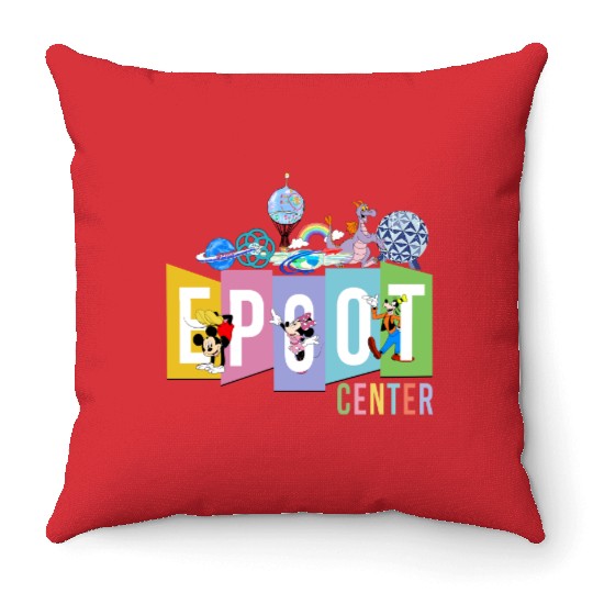 Disney Epcot Throw Pillows, Epcot Center Throw Pillows, Disney Epcot Vintage Throw Pillows