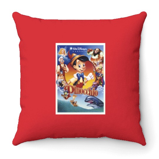 disneys Pinocchio Movie Poster Group Shot Throw Pillows