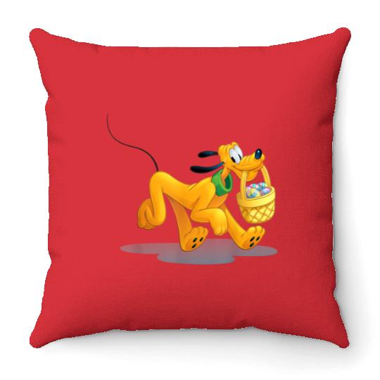 Disney Easter Pluto Easter0 Throw Pillows