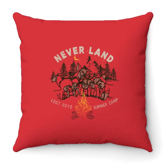 disneys Peter Pan Lost Boys Neverland Summer Camp Throw Pillows