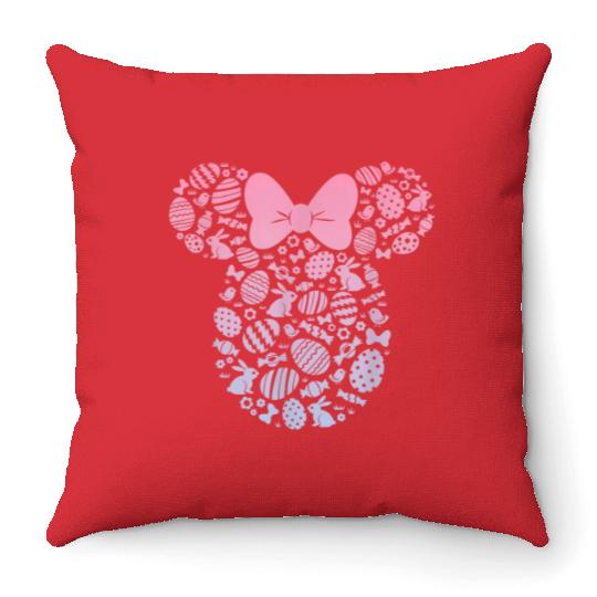 Disney Minnie Mouse Pink Gradient Easter Egg8 Throw Pillows