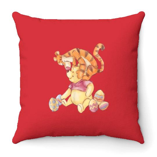 Disney Winnie The Pooh And Tigger Easter Eggs4 Throw Pillows