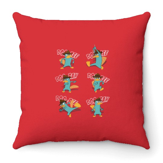 disneys Phineas And Ferb Doo Bee Doo Bee Doo Bah Perry Throw Pillows