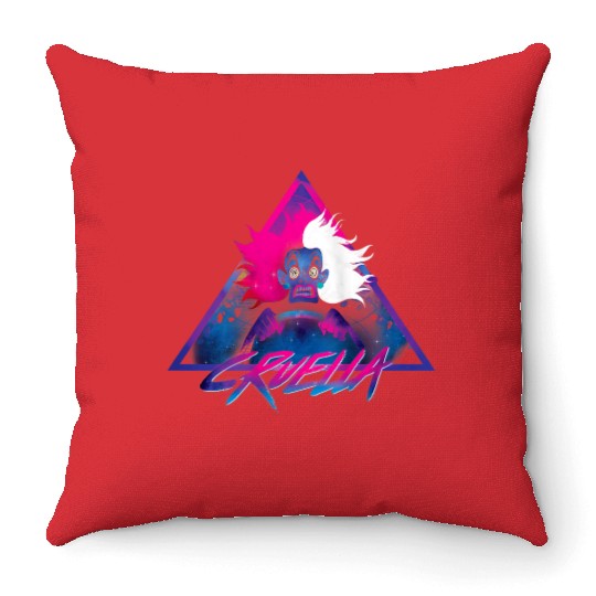 disneys Villains Cruella 90s Rock Band Throw Pillows