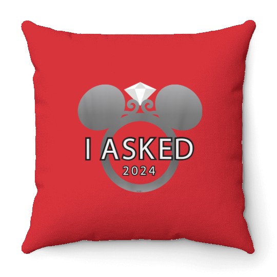 disneys I Asked 2024 Engagement Ring Proposal Mickey Throw Pillows