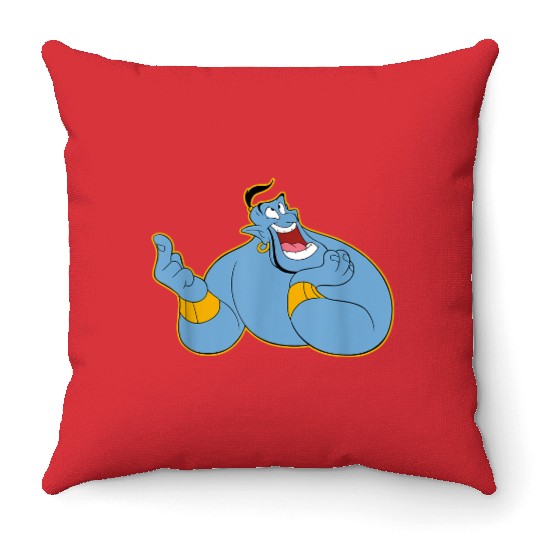 disneys Aladdin Happy Genie 90s Men's Throw Pillows