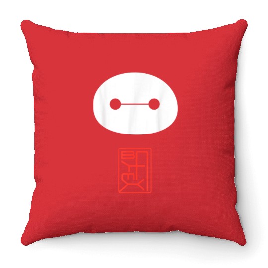 Disney Big Hero 6 Baymax Face Kanji Poster Throw Pillows