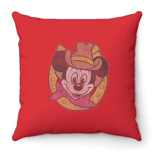 disneys Mickey Cowboy Classic Horseshoe Hat Throw Pillows