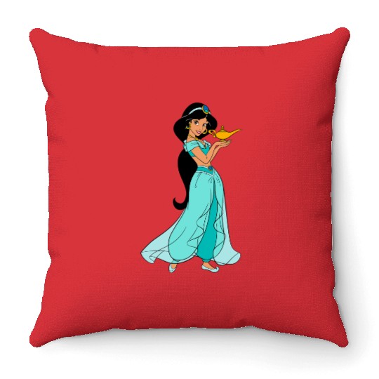 Disney Aladdin Princess Jasmine and Magic Lamp 90s Throw Pillows