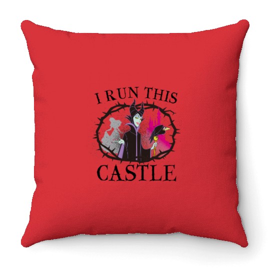 Disney Sleeping Beauty Maleficent Runs This Castle Throw Pillows