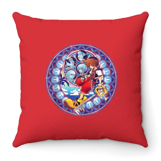 Disneys Kingdom Hearts Sora Stained Glass Throw Pillows