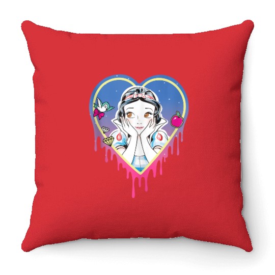 Disneys Princess Snow White Pretty Heart Drips Throw Pillows