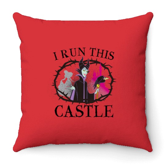 Disney Sleeping Beauty Maleficent Runs This Castle Throw Pillows