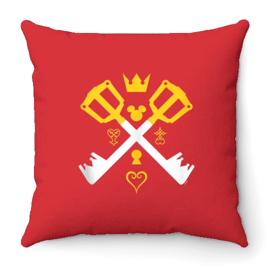 Disneys Kingdom Hearts Iconic Symbols Cross Keyblades Poster Throw Pillows